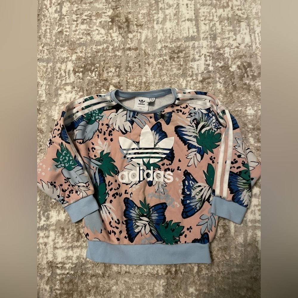 Adidas HER Studio London Animal Flower Print Crew Sweatshirt size S
